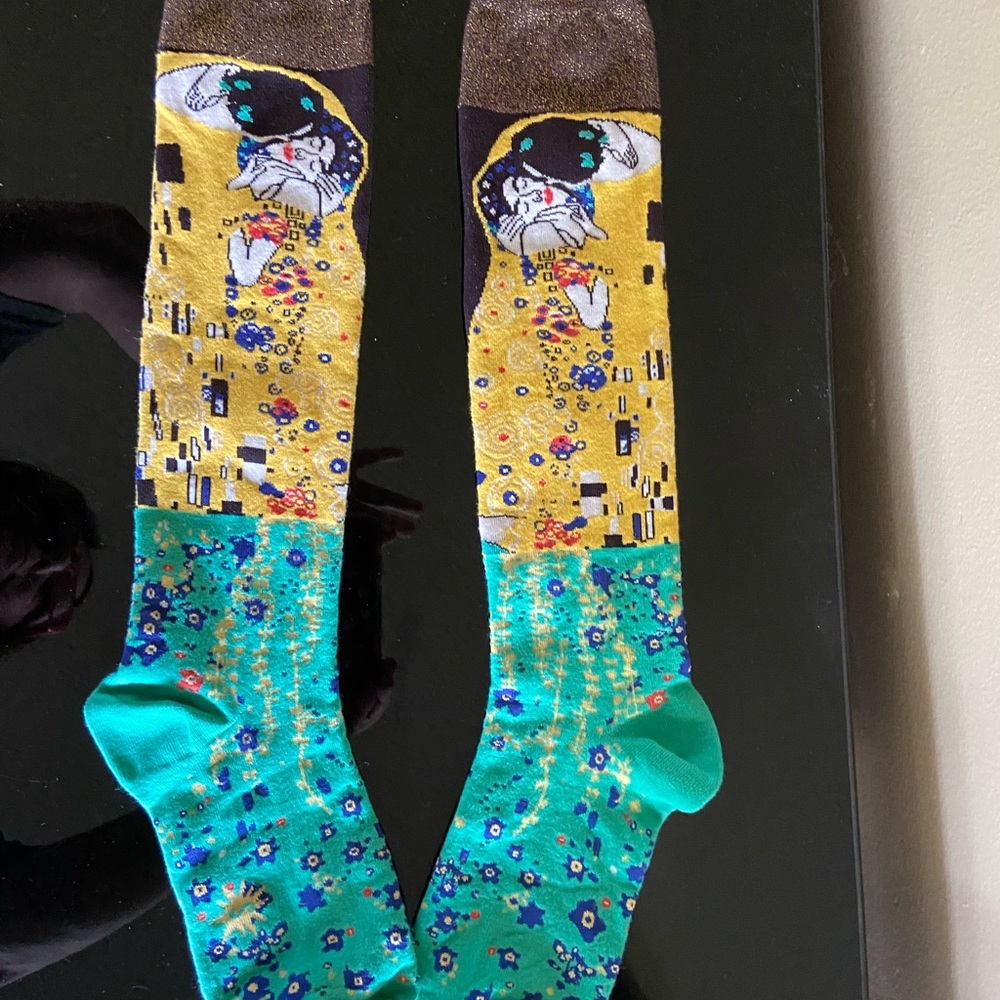 SOCK IT TO ME THE KISS KNEE HIGH SOCKS ROLLER DERBY DISC GOLF FINE ART SERIES